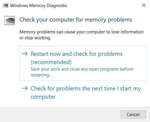 Диагностика памяти Windows. Как исправить код ошибки Destiny 2 Broccoli в Windows 10