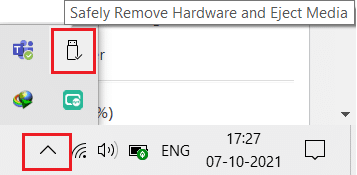 nájdite ikonu Bezpečne odstrániť hardvér na paneli úloh