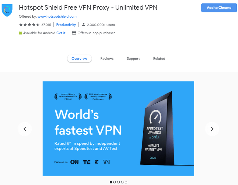 VPN Hotspot Shield | Meilleur VPN pour Google Chrome pour accéder aux sites bloqués