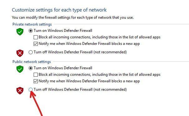 Da biste isključili Windows zaštitni zid za postavke javne mreže